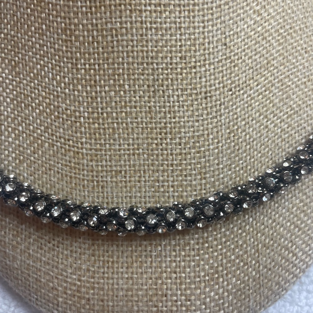 Nwot Kenneth Jay Lane Rhinestone Gunmetal Choker - image 4